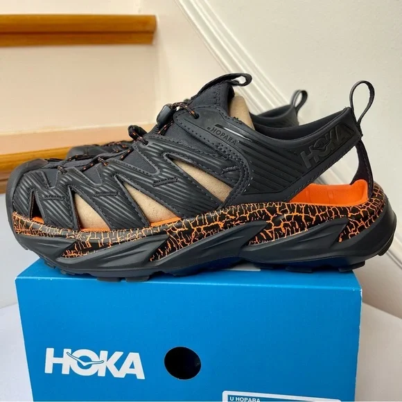 NWT Hoka Hopara Hiking Sandal Wet / Dry exploring shoe - blue graphite / orange